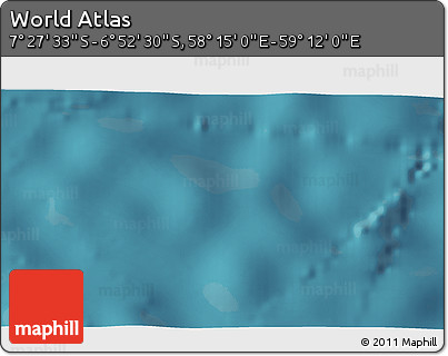Satellite 3D Map of the Area around 7° 10' 2" S, 58° 43' 30" E