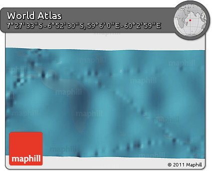 Satellite 3D Map of the Area around 7° 10' 2" S, 59° 34' 30" E