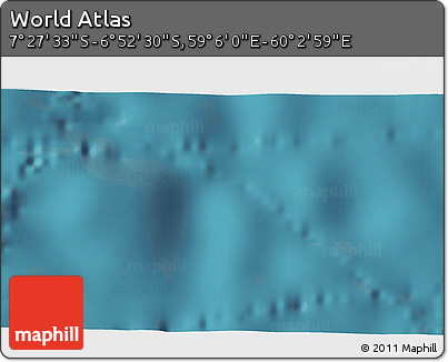 Satellite 3D Map of the Area around 7° 10' 2" S, 59° 34' 30" E