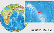 Physical Location Map of the area around 7° 10' 2" S, 59° 34' 30" E
