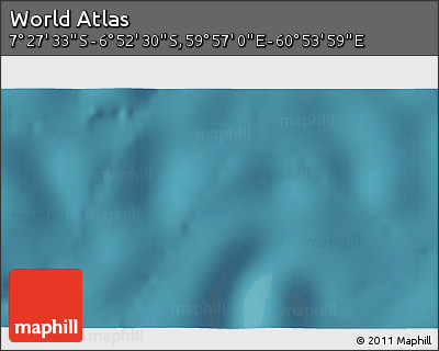 Satellite 3D Map of the Area around 7° 10' 2" S, 60° 25' 29" E