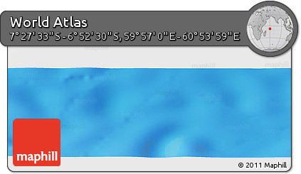 Physical Panoramic Map of the Area around 7° 10' 2" S, 60° 25' 29" E