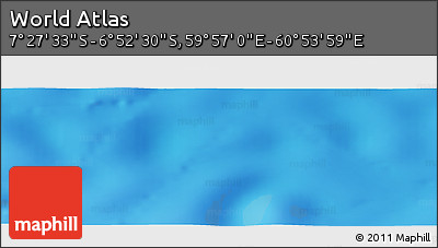 Physical Panoramic Map of the Area around 7° 10' 2" S, 60° 25' 29" E