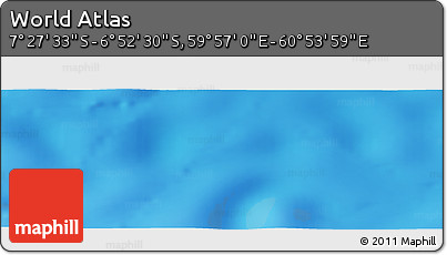 Physical Panoramic Map of the Area around 7° 10' 2" S, 60° 25' 29" E