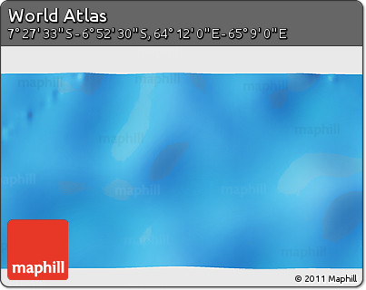 Physical 3D Map of the Area around 7° 10' 2" S, 64° 40' 30" E