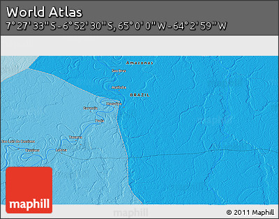 Political 3D Map of the Area around 7° 10' 2" S, 64° 31' 30" W