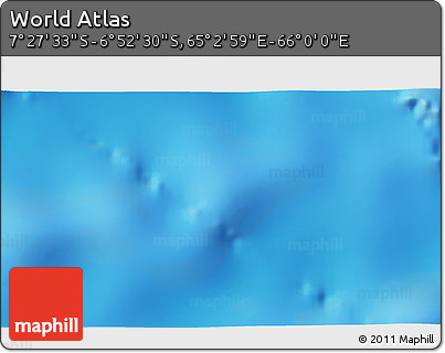 Shaded Relief 3D Map of the Area around 7° 10' 2" S, 65° 31' 30" E