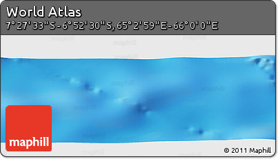 Physical Panoramic Map of the Area around 7° 10' 2" S, 65° 31' 30" E