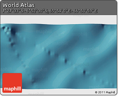Satellite 3D Map of the Area around 7° 10' 2" S, 66° 22' 30" E