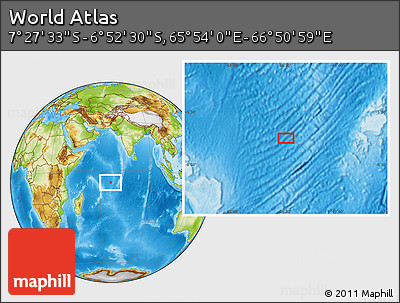 Physical Location Map of the Area around 7° 10' 2" S, 66° 22' 30" E