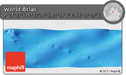 Physical Panoramic Map of the Area around 7° 10' 2" S, 66° 22' 30" E
