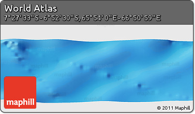 Physical Panoramic Map of the Area around 7° 10' 2" S, 66° 22' 30" E