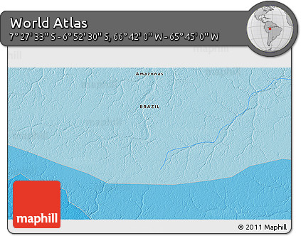 Political 3D Map of the Area around 7° 10' 2" S, 66° 13' 29" W