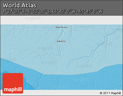 Political 3D Map of the Area around 7° 10' 2" S, 66° 13' 29" W