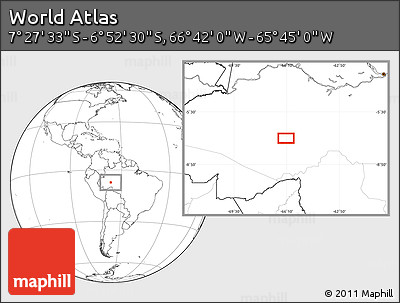 Blank Location Map of the Area around 7° 10' 2" S, 66° 13' 29" W
