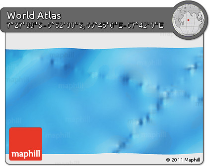 Physical 3D Map of the Area around 7° 10' 2" S, 67° 13' 29" E