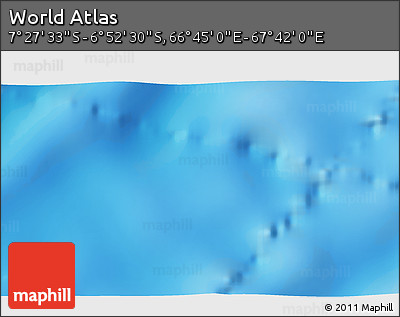 Physical 3D Map of the Area around 7° 10' 2" S, 67° 13' 29" E
