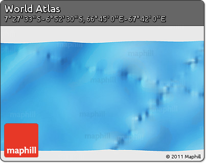 Physical 3D Map of the Area around 7° 10' 2" S, 67° 13' 29" E