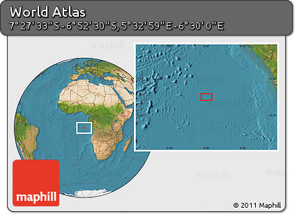 Satellite Location Map of the Area around 7° 10' 2" S, 6° 1' 30" E