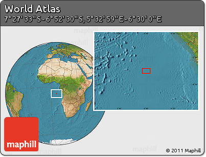 Satellite Location Map of the Area around 7° 10' 2" S, 6° 1' 30" E