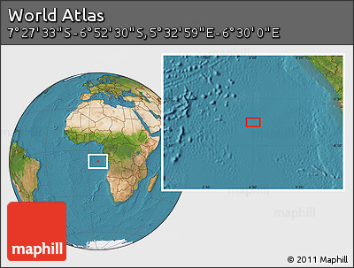 Satellite Location Map of the Area around 7° 10' 2" S, 6° 1' 30" E