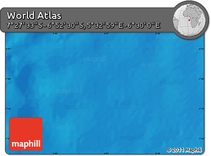 Physical Map of the Area around 7° 10' 2" S, 6° 1' 30" E