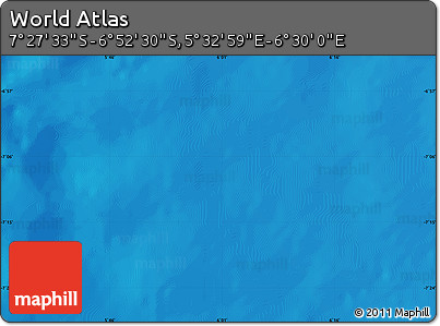 Physical Map of the Area around 7° 10' 2" S, 6° 1' 30" E