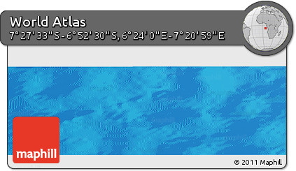 Physical Panoramic Map of the Area around 7° 10' 2" S, 6° 52' 30" E