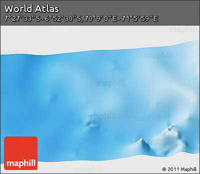 Physical 3D Map of the Area around 7° 10' 2" S, 70° 37' 30" E