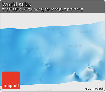Physical 3D Map of the Area around 7° 10' 2" S, 70° 37' 30" E
