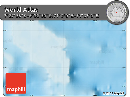 Physical Map of the Area around 7° 10' 2" S, 71° 28' 29" E