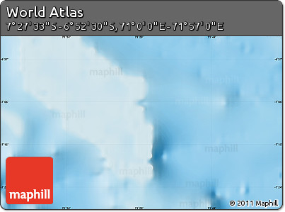 Physical Map of the Area around 7° 10' 2" S, 71° 28' 29" E