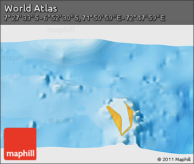 Political 3D Map of the Area around 7° 10' 2" S, 72° 19' 29" E