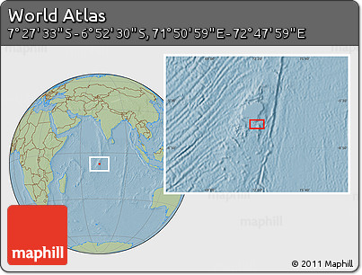 Savanna Style Location Map of the Area around 7° 10' 2" S, 72° 19' 29" E, hill shading