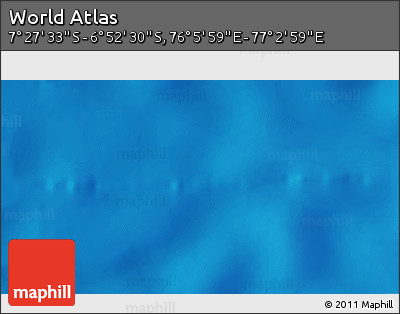 Shaded Relief 3D Map of the Area around 7° 10' 2" S, 76° 34' 29" E