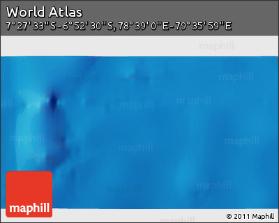 Physical 3D Map of the Area around 7° 10' 2" S, 79° 7' 30" E