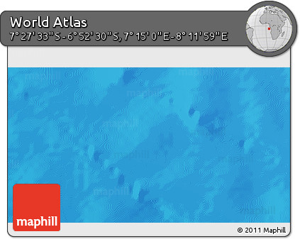 Physical 3D Map of the Area around 7° 10' 2" S, 7° 43' 29" E