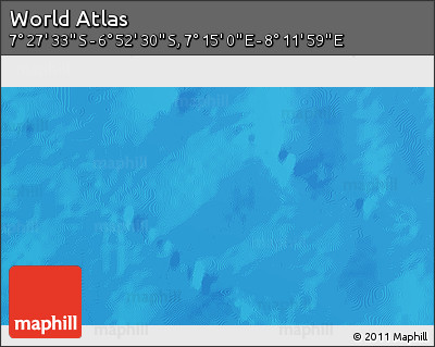 Physical 3D Map of the Area around 7° 10' 2" S, 7° 43' 29" E