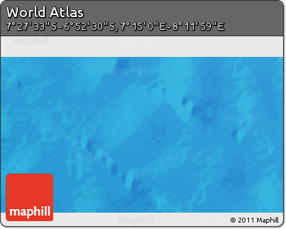 Physical 3D Map of the Area around 7° 10' 2" S, 7° 43' 29" E