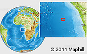 Physical Location Map of the area around 7° 10' 2" S, 7° 43' 29" E