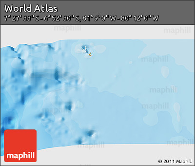 Political 3D Map of the Area around 7° 10' 2" S, 80° 40' 30" W