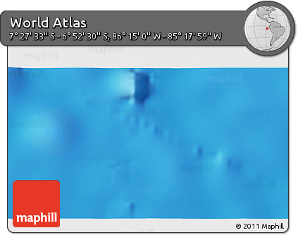 Physical 3D Map of the Area around 7° 10' 2" S, 85° 46' 30" W