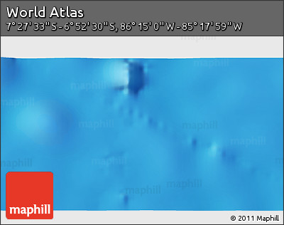 Physical 3D Map of the Area around 7° 10' 2" S, 85° 46' 30" W