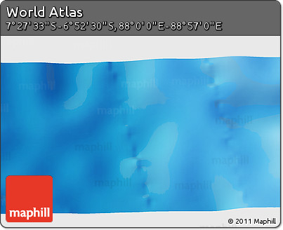 Physical 3D Map of the Area around 7° 10' 2" S, 88° 28' 29" E