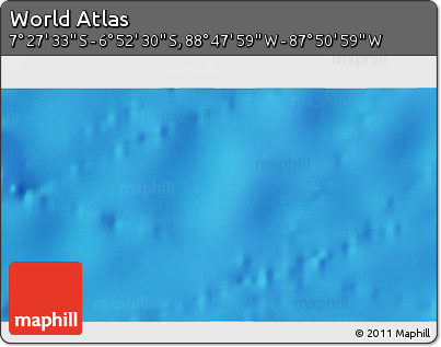 Physical 3D Map of the Area around 7° 10' 2" S, 88° 19' 29" W