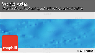 Physical Panoramic Map of the Area around 7° 10' 2" S, 88° 19' 29" W