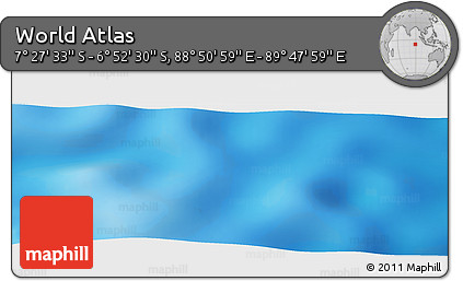 Physical Panoramic Map of the Area around 7° 10' 2" S, 89° 19' 29" E