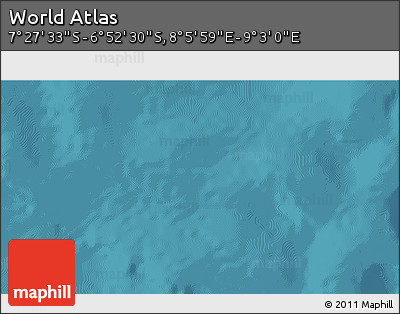 Satellite 3D Map of the Area around 7° 10' 2" S, 8° 34' 29" E