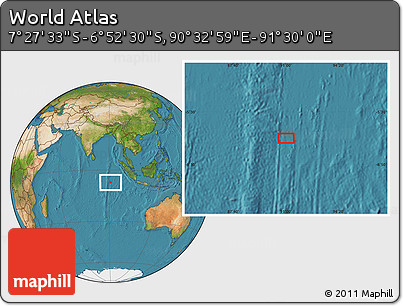 Satellite Location Map of the Area around 7° 10' 2" S, 91° 1' 30" E