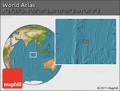 Satellite Location Map of the Area around 7° 10' 2" S, 91° 1' 30" E